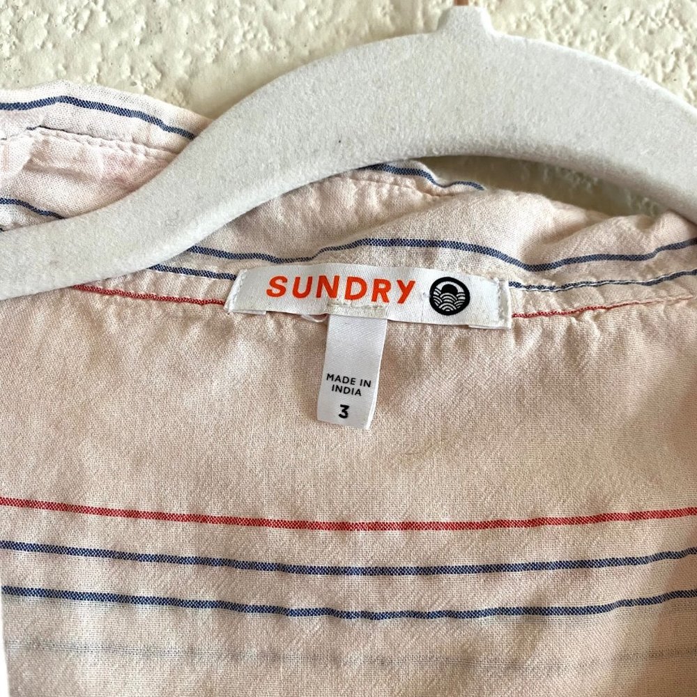 Sundry Basic Stripped Button Down Long Sleeve Col… - image 5